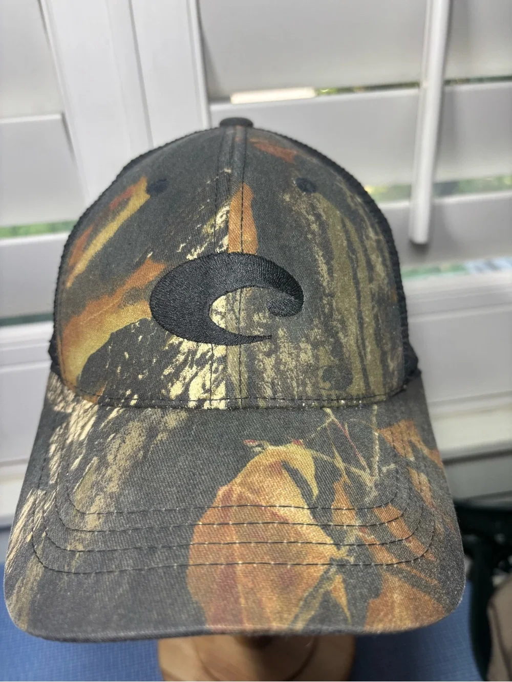 Costa Camo Trucker Hat with Black Logo